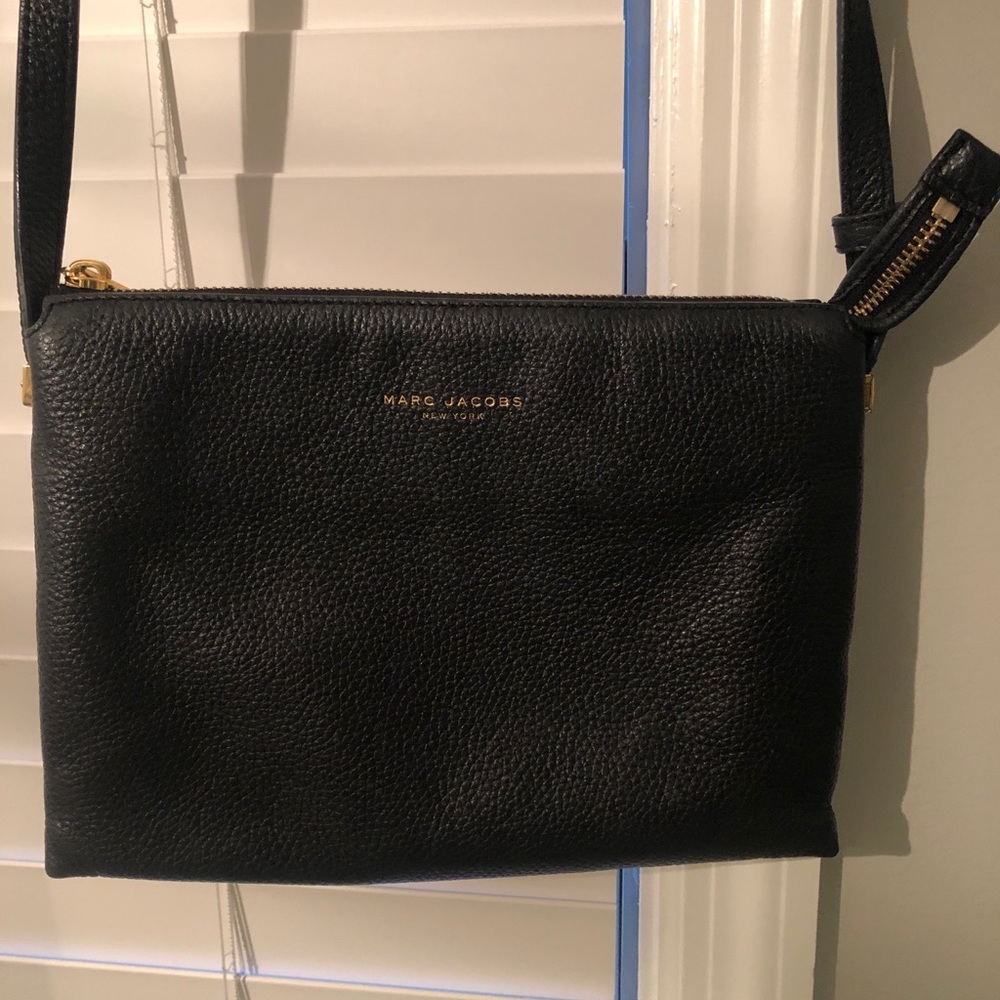 Marc Jacobs Pebbled Black Leather Crossbody Bag